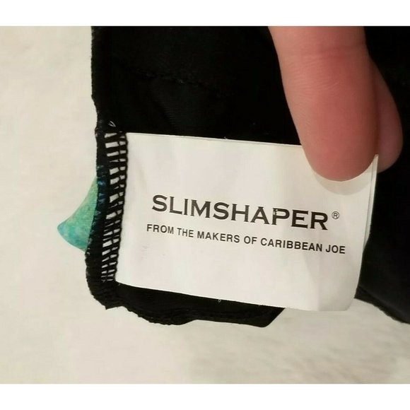 NWOT Slim Shaper Tropical Floral One Piece Swimsuit Slimming Ruching Missy 14 - Picture 8 of 10